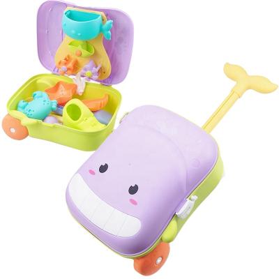 China 100% Eco-Friendly Summer Playset Outdoor Sandboxes Play Winter Snow Mold Beach Toys Shovel Tool Kit Whale Suitcase for sale