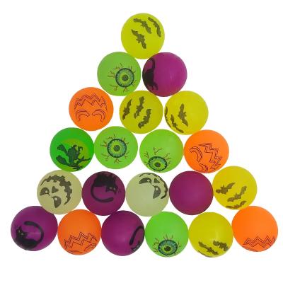 China 45mm High Elastic Bouncing Balls Bulk Mixed Pattern Rubber Material Ball Toys High Bounce Balls for sale