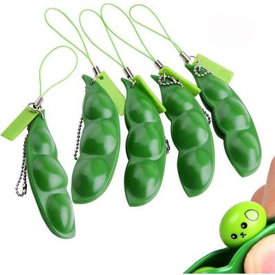 China Portable Cute Gift Soybean Main Stress Stress Worry Relieving Squeeze Bean Funny Expressions Fidget Toy for sale