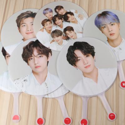 China Customized Large Size Korea K-Noise Custom Printed Double Side Hand Fan Transparent Event Plastic Picket For Idol Collectable for sale