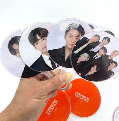 China High quality10*14cm wholesale k-noise mini peg customized custom photo printed round hand fan kpop plastic empty peg for sale