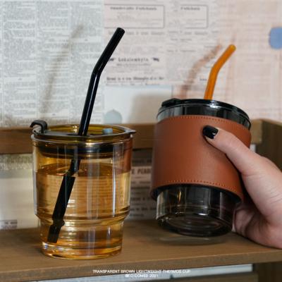 China Sustainable wholesale custom leather coffee cup sleeve cupsleeve glass with logo for sale