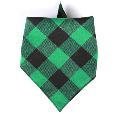 China Hot Sale 2021 Logo Christmas Birthday Christmas Triangle Pet Plaid Custom Adjustable Scarf Dog Bandana Adjustable Pet Supplier for sale