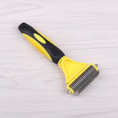 China Wholesale Viable Stainless Steel Pet Hair Trimmers Double Side Comb For Cat Dog Brush Pet Comb Pet Grooming Tools For Dogs Portable for sale