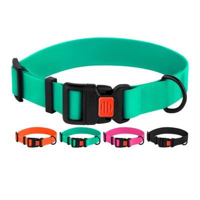 China Reflective Custom Logo Colorful Waterproof Adjustable Recycled Plastic TPU Rubber Coated Dog Collar Silicone Dog Collar Water Proof PVC Coated Dog Collar for sale