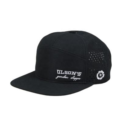 China Wholesale Custom Custom Trucker JOINT Logo Laser Cut Hole Black Fashion Embroidery Snapback Caps Hat for sale