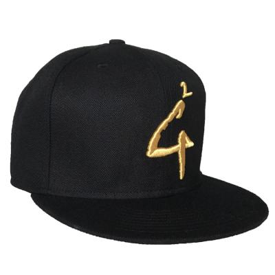 China Hip Hop 3D COMMON Embroidery Snapback Hat and Flat Hat, Custom Snapback Gold Hat Embroidery Custom Hat for sale