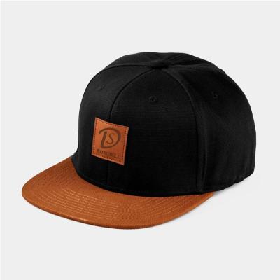 China JOINT Design Patch Cheap Customized High Quality Leather Snapback Hat Leather Hats for sale