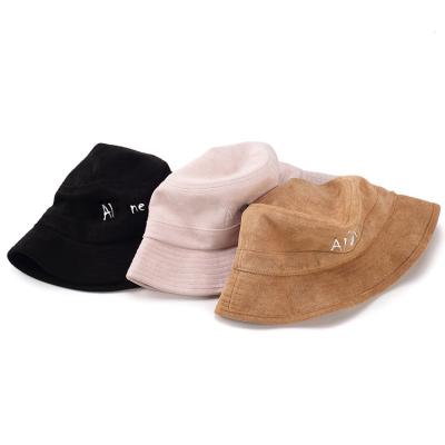 China Best Picture Hot Selling Wholesale Selling 100% Cotton Customized Printing Plain Suede Bucket Hats for sale