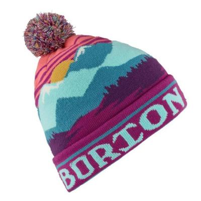 China OEM COMMON wholesale Winter Hip Hop Children's Colorful Pom Pom Jacquard Kids Beanie Hats Custom Made for sale