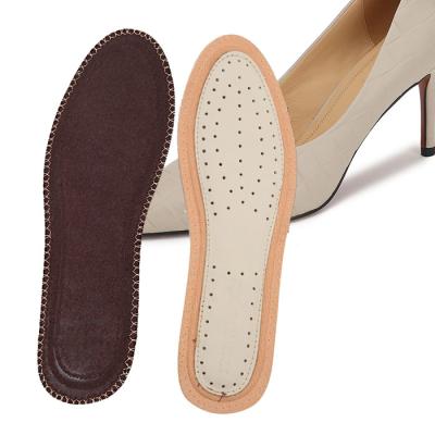 China Genuine Leather Shoes Insoles Leather Absorbent Shoe Insoles Bamboo Deodorant Padded Sport Leather Insole for sale