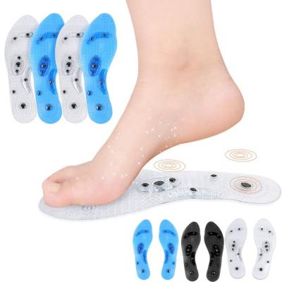 China Hot Magentic Magnetic Shoe Insole Foot Care Acupuncture PVC Plant PVC Insole Orthopedic Therapeutic Insoles Easy Cut for sale