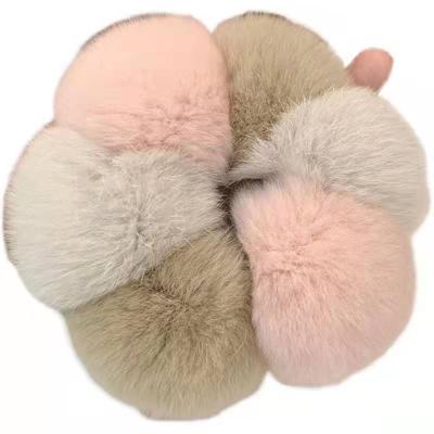 China New Winter Lovely Designer Faux Fur Hair Clip Jewelry Hairpin Crab Fur Pretty Ball Fur Hairpin Elastic Hair Tie for sale