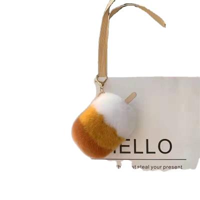 China Girls Hair Decoration Fur Accessories Ball Pompom Fur Pom Pom Key Fluffy Key Chains For Bag Car Fur Accessories for sale