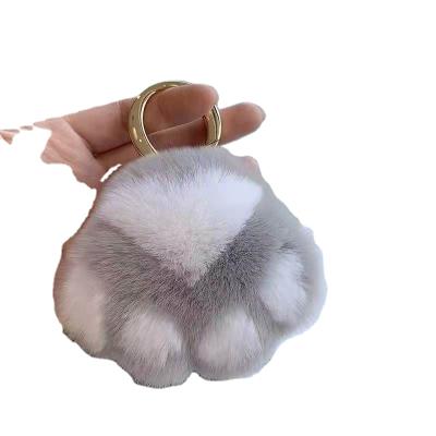 China Girls Hair Decoration Wholesale Price Fox Fur Baby Key Chain Animal Fur Rabbit Pom Pom Key Chain, Charm Furry Key, Cat Ear Fur Ball Key Chains for sale