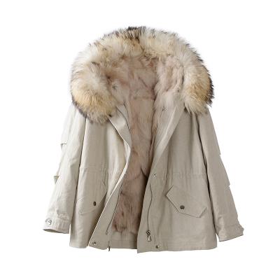 China Wholesale Anti-wrinkle fur coats style collar new Hooded Outwear parka with real fur coat woman leather coat for parkas jacket fur for sale