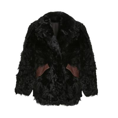 China Anti-wrinkle wholesale fur coat with real leather teddy bear natural bear jacket can custom plus size for sale