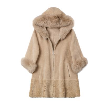 China Anti-wrinkle wholesales teddy bear with high quality long with real faux fur women animal warm coat can custom for sale