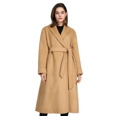 China Customized Breathable Woolen Ladies Overcoat Female Plus Size And Long Jacket Winter Ditch Coat For Shearling Coat Women for sale