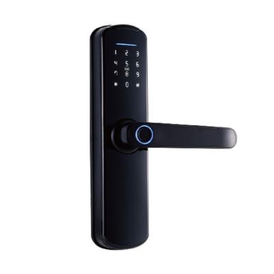 China Tuya APP Digital Keyless Door Lock Apartment Room Door Fingerprint Wooden Lock BLE Password Smart Door Lock for sale