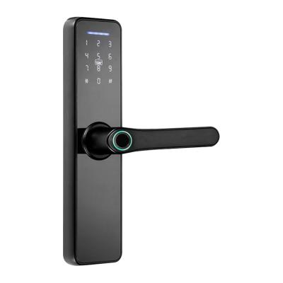 China Door EBKN Tuya WIFI App High Security Biometric Fingerprint Smart Full Automatic Wooden Lock Automatic Smart Door Lock for sale