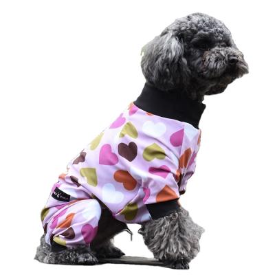 China Custom Viable Printable Pet Apparel Lycra Dog Jumper Suit Sun Proof Coat For Puppies for sale