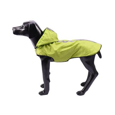 China Sustainable Lightweight Ripstop Mesh Lining Dog Raincoat Pet Clothing With Hoodie for sale