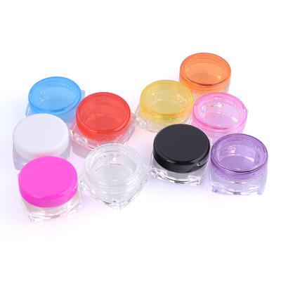 China Eye Cream Custom Brands 10g 15g 20g Empty Plastic Makeup Nail Jar Box Round Bottle With Lids for sale