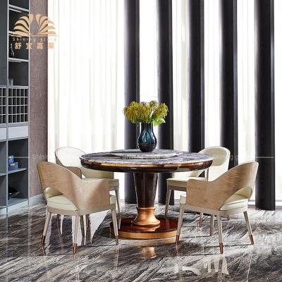 China Modern Style Solid Wood Dining Room Luxury Leather Chair for sale