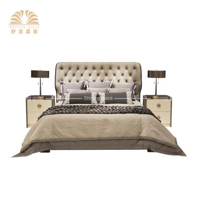 China Soft Modern Single Bed Latest Fashion Double Upholstered Leather Luxury King Size French Bed for sale