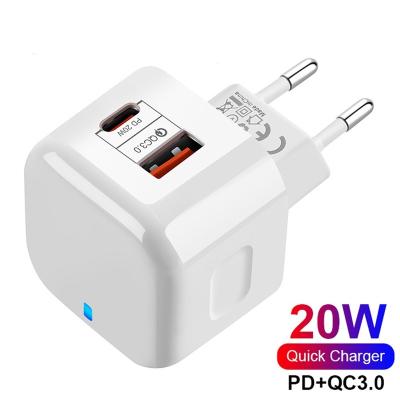 China Mobile Phone 20W USB Type C Charger For iPhone 12 Pro 12 Pro 12 Mini Quick Charge 3.0 QC PD USB-C Max Travel Wall Charger Fast Charging for sale