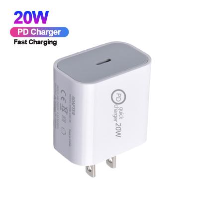 China Mobile phone manufacturer newcomers for iphone 11/12 pro type C usb charger 18W 20W palladium fast wall charger for sale