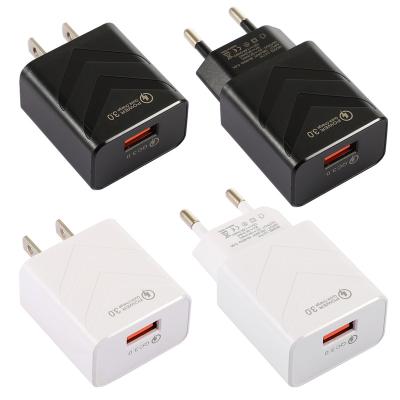 China Universal Arrow One USB Wall Charger 3A-QC3.0 Quick Fast Charging EU USA Wall Charger For Apple XiaoMi Huawei for sale