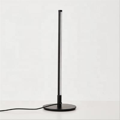 China Zhongshan modern best price simple aluminum bedside led black stirp black table lamp for sale