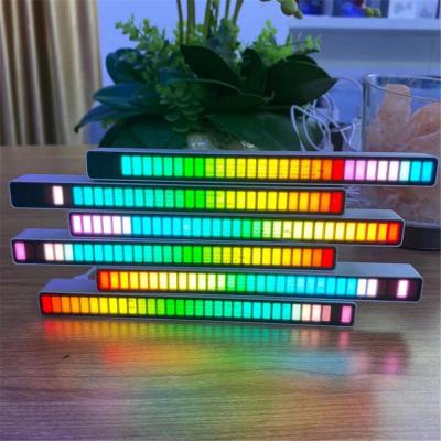 China Voice-Activated Rhythm Sensitive Desk Interior Mini Car Ambient Light Automotive Sound Collection Atmosphere Lamp Music Sensor New for sale