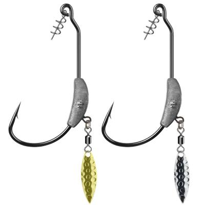 China Weighted Swimbait Hooks With Blade Attachment Fishing Lures Rigs Twistlock Crankbait Hook 3 Heads Weighted Sizes for sale