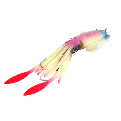 China Head: Lead Metal Body: Strip Plant 120g / 150g Plastic Double Hooks Jigging Soft Lure Bright Soft Octopus Skirt Fishing Lures Artificial Plastic Octopus Jig Head for sale