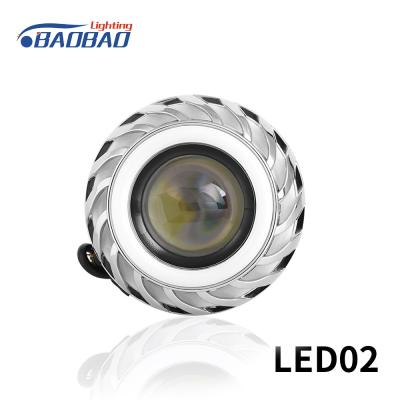 China LED02 Double angel eye without fan motorcycle led headlight projector lens for sale