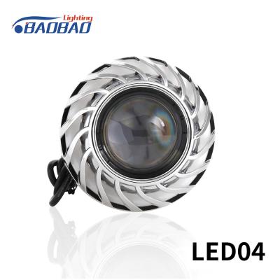 China LED04 Double angel eye without fan motorcycle led headlight projector lens for sale