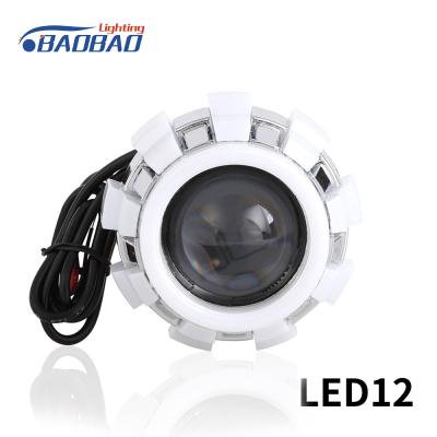 China LED12 Double angel eye without fan motorcycle led headlight projector lens for sale