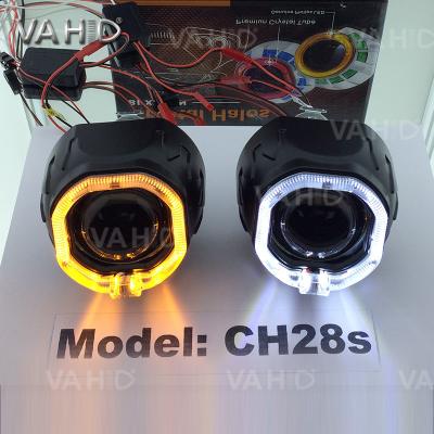 China CH28S  2.5inch Square Crystal angel eye Bixenon Car hid xenon projector kit for sale