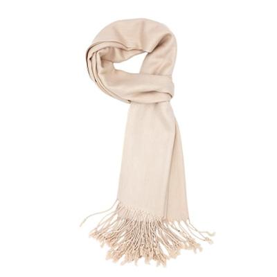 China Winter Soft Custom Ladies Soft Feeling Pashmina Scarf Soft Pashmina Shawls and Scarves Refine Tassel Beige Long Elegant Warm Cashmere Classics Luxury Scarves for sale