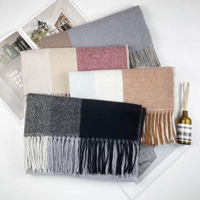 China Custom Soft Soft Feeling OEM Brand Winter Scarves Fashion Ladies Soft Scarves Shawls Colorful Warm Twill Big Pashmina Cashmere Scarf With Tassel for sale