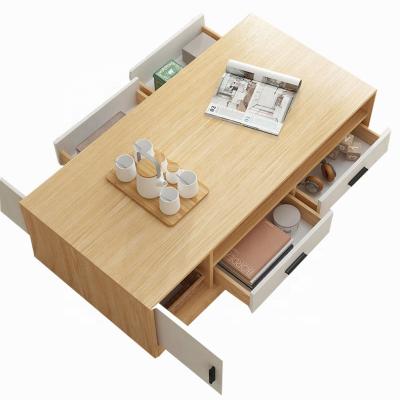 China (Other) China Adjustable Modern Style Living Room Furniture Set Wooden TV Stands Small Wooden Tea Table Tea Table for sale