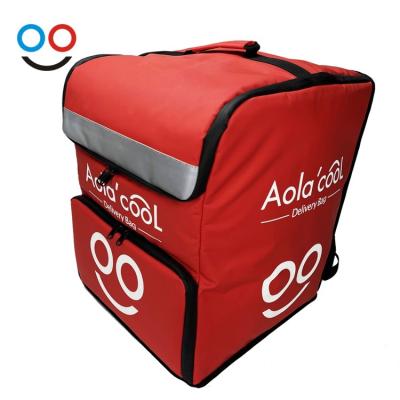 China Waterproof Thermal Food Delivery Bag Motorcycle Cooler Delivery Bag Backpack Insulated Multifunction Pizza Delivery Bag for sale