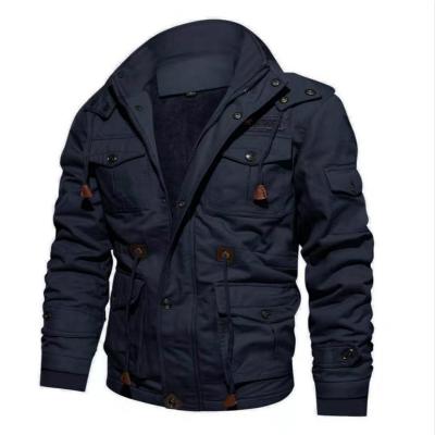 China Thickening Sustainable Winter Shear Warm Military Style Track Bomber Jacket Men Plus Size Jacket Coat for sale