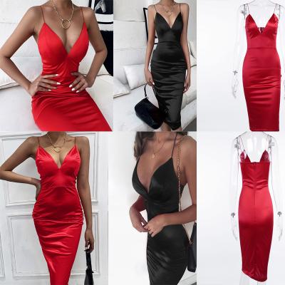 China New Arrival Women's Solid Casual Max Bodycon Dress With Lady Backless Breathable for sale