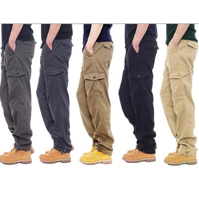 China Anti-Static Cotton Coveralls Pants Loose Elastic Waist Multi-pocket Men's Insurance Casual Pants Drawstring Pants Men for sale