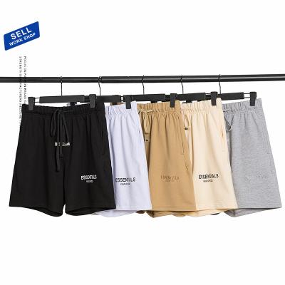 China 3M Reflective Letter Embroidered Short Two Line Cotton High Street Anti-wrinkle Men's Basics Casual Pants for sale