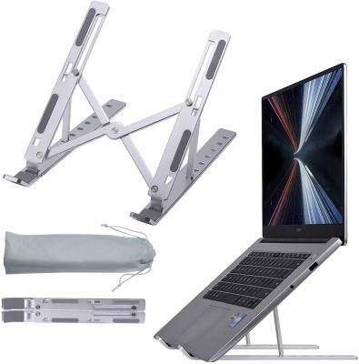 China 6 Angle Height Adjustable Aluminum Foldable Portable Laptop Stand Riser Adjustable Folding Desk Stand for sale